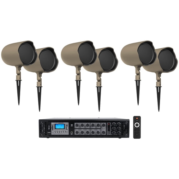 6 JBL GSF6-TN 6.5" Landscape Ground Stake/Wall Mount 70v Commercial Speakers Amp