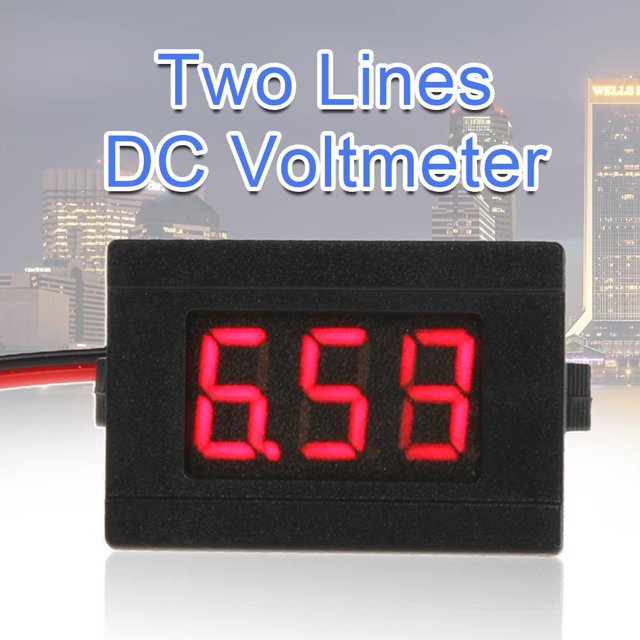 Voltímetro digital LED de 0.36 pulgadas DC 4.5-30V Voltímetro de dos líneas (rojo)