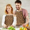 thumbnail image 5 of Brown and Black Leopard Print Apron-Garden Aprons for Women with Pockets-Cotton Linen Waterproof Kitchen Cooking Gardening Aprons Adjustable for Kitchen,Cooking,BBQ and Salon 33x27 Inch, 5 of 7