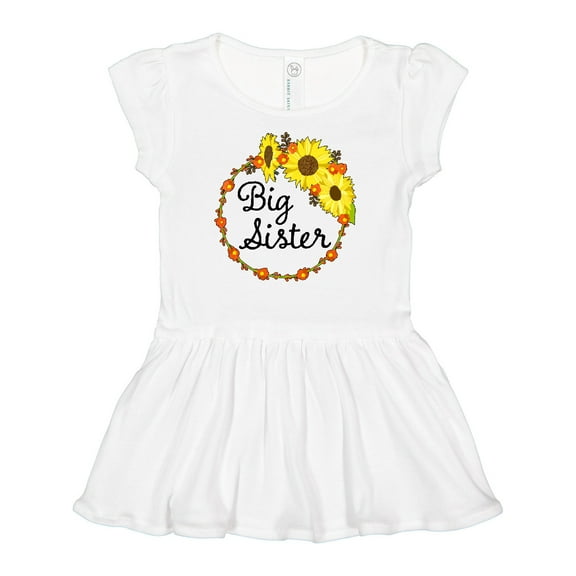 Inktastic Big Sister Sunflower Wreath Girls Baby Dress