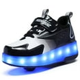 thumbnail image 2 of Cyiecw Kids Shoes - New Upgraded with Wheels LED Light Color Shoes Shiny Roller Skates Skate Shoes Simple Kids Gifts Boys Girls The Best Gift for Party Birthday Christmas Day, 2 of 7