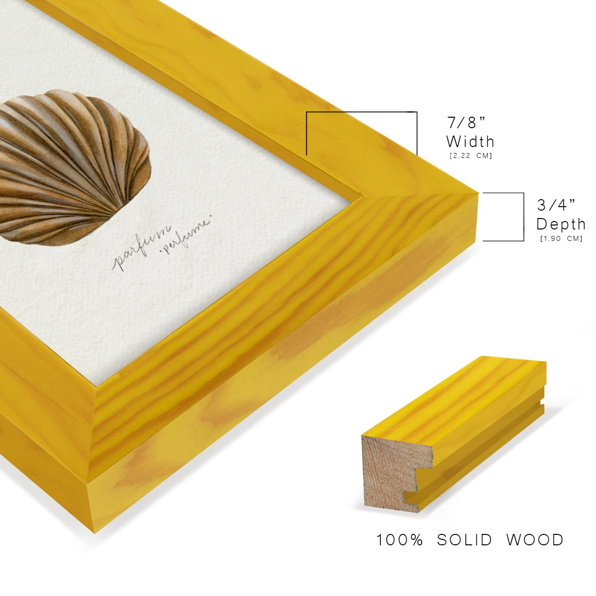 Gilded Toiletries II - Framed Print w/glass - Sunflower Yellow