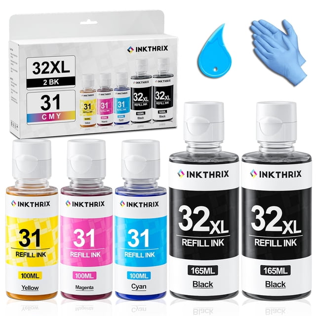 Juego de botellas de tinta INKTHRIX 31 32XL compatibles con HP Smart Tank
