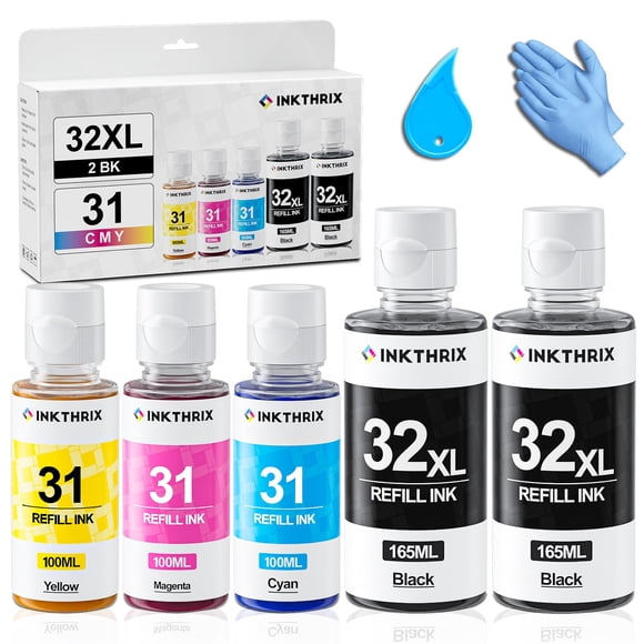 Juego de botellas de tinta INKTHRIX 31 32XL compatibles con HP Smart Tank