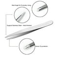 thumbnail image 3 of Mekapa 2 Pack Slant Tweezers with Travel Case - Classic Silver Stainless Steel Professional Slant Tip for Expert Eyebrow Shaping and Facial Hair Removal, Best Tweezer for Daily Beauty Care, 3 of 8