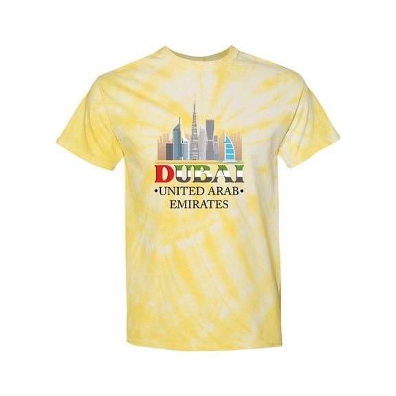 Dubai Cityscape Tie Dye Cyclone Men -SPIdeals Designs, Male XX-Large