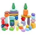 thumbnail image 4 of 38 PCS Wooden Stacking Rocks Building Blocks, Sensory Toddler Learning Montessori Toys for 3 Year Old, Preschool Classroom Must Haves, Educational STEM Toys 3 4 5 6 Year Old Baby Girl Boy Gifts, 4 of 7