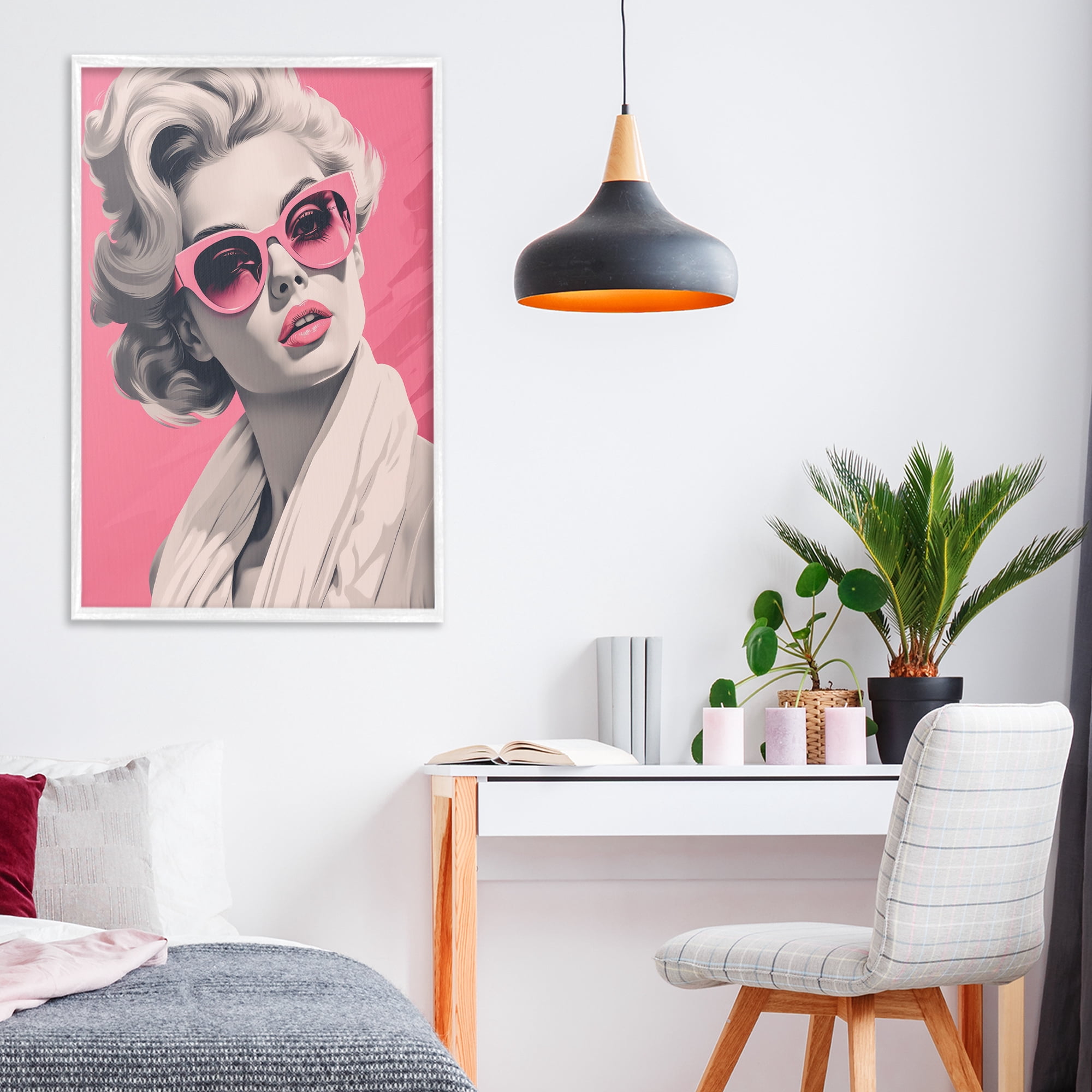 Stupell Industries Retro Chic Glamour White Framed Giclee Art, design by Andrea Haase
