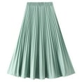 thumbnail image 2 of SWSMCLT Women's Pleated Skirt Chiffon Swing Elastic Smocked Shirred Waist Long A Line Tulle Skirts High Waisted Flowy Light Green One Size, 2 of 5