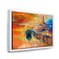 thumbnail image 3 of Designart 'Boats Near Coastal Town Resting On The Water III' Nautical & Coastal Framed Canvas Wall Art Print, 3 of 5