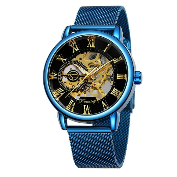 Men's Automatic Mechanical Watch 3ATM Waterproof Hollow-out Design Hour/Minute/Second Display Wristwatch