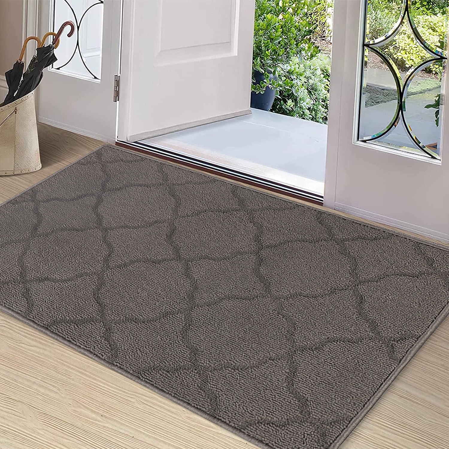 Walensee Indoor Doormat, Front Door Mat for Entrance, 36x59 Grey 