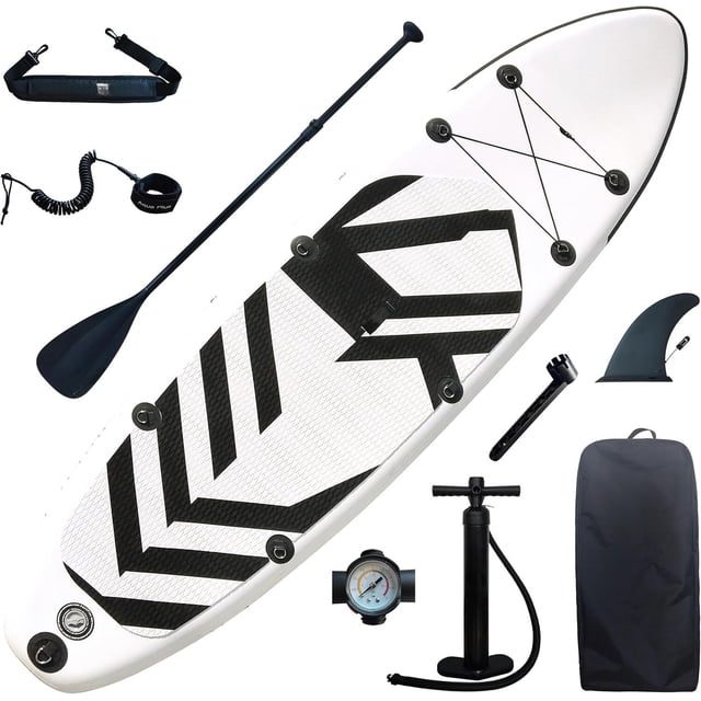 6 Inch Thick Inflatable SUP Stand Up Paddle Board with Paddle Pump Travel Backpack Leash Shoulder Strap for Youth Adult All Skill Levels