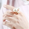 thumbnail image 5 of 3Pearls Open Ring Big Imitation Pearl Ball Open Band Wrap Rings Adjustable Ring for Women, 5 of 5