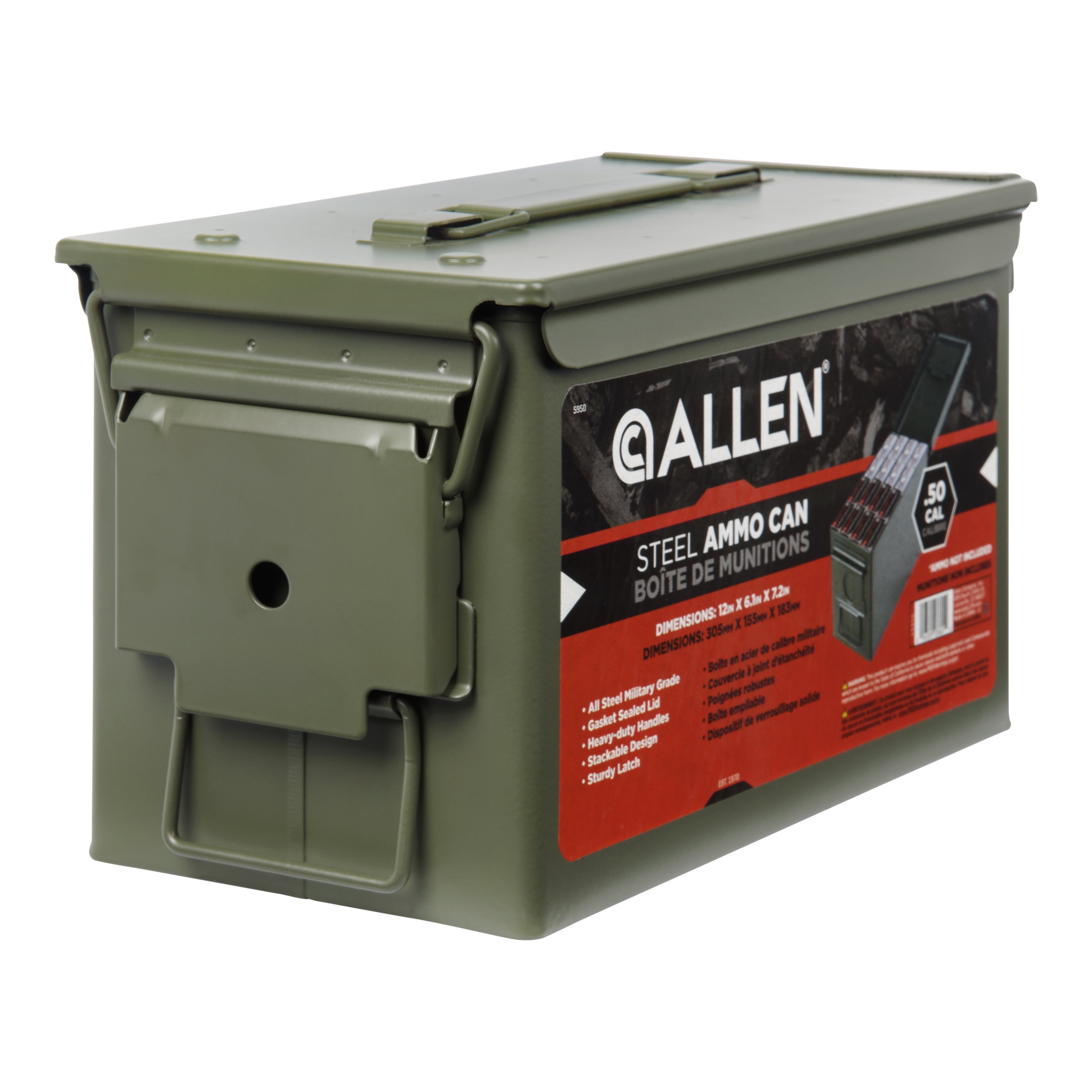 Sealed Lid Steel Ammo Can Double Pack with 50 & 30 Caliber Ammo Can 