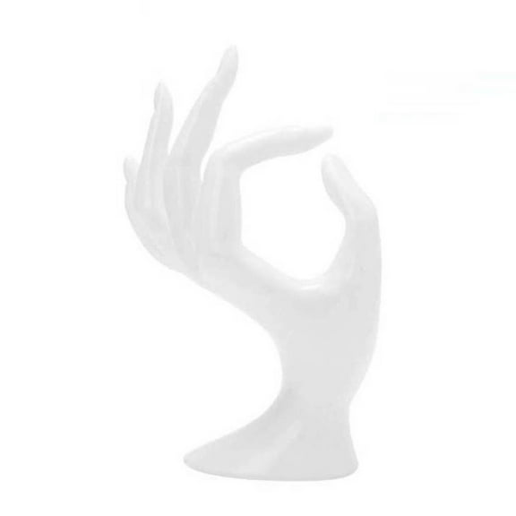 Hand Form Ring Holder Jewelry Display Organization Rack Bracelet Ring Watch Stand Support Aesthetic Decor Y2k Room Decor (White) 6.69x3.15"