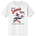 thumbnail image 1 of Americana Uncle Sam's Diner Men's White T-Shirt-Large, 1 of 4