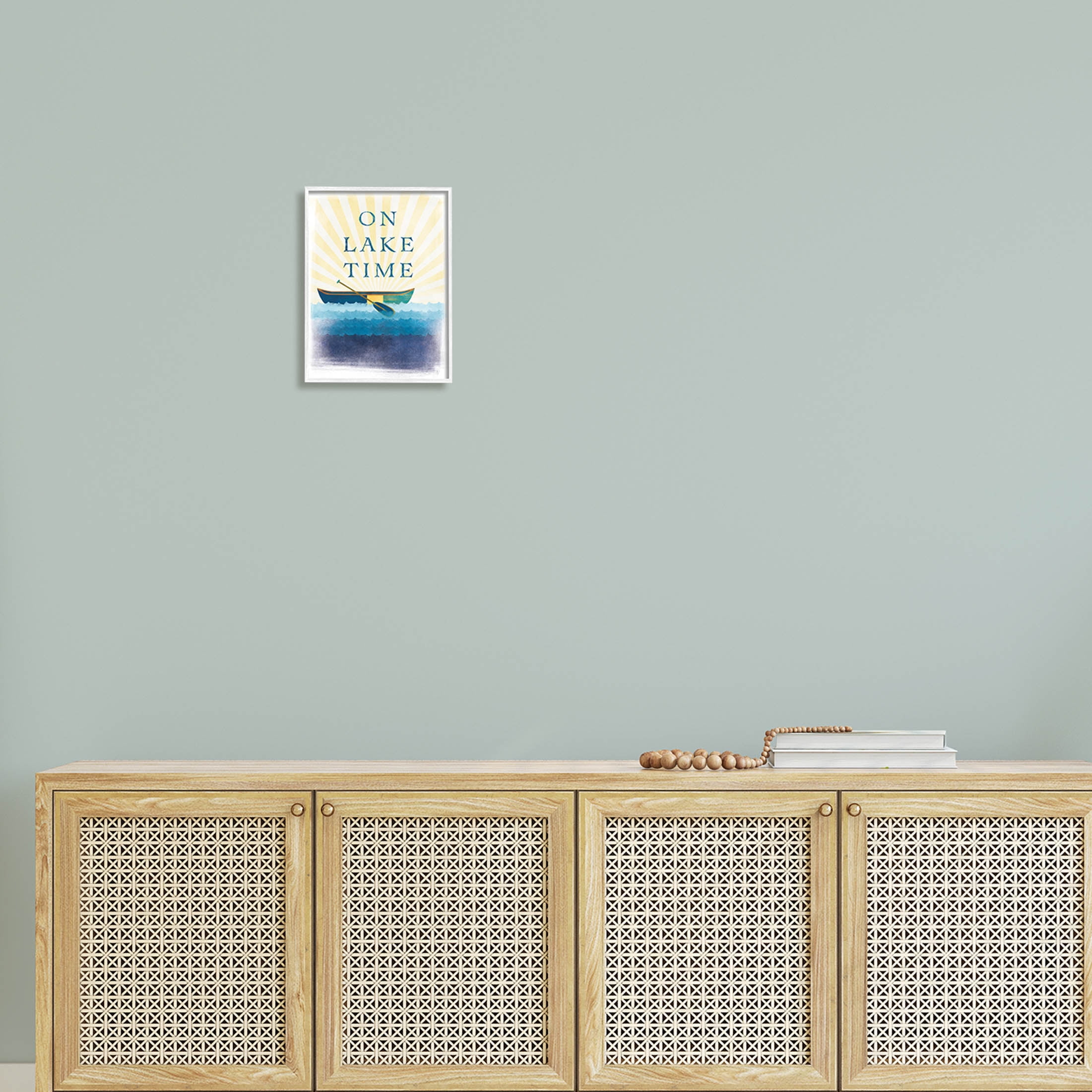 Stupell Industries On Lake Time Relaxing Sun Rays Graphic Art White Framed Art Print Wall Art, Design by JJ Design House LLC