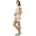 thumbnail image 2 of Bimba Women's Cotton Nightwear Button-Down Top With Shorts Cute Night Suit Set, 2 of 6