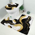 thumbnail image 2 of Black and Gold Marble Wavy Lines Pattern Bathroom Rugs Sets 3 Piece,Toilet Cover Set,Absorbent Non Slip Bathroom Mats Sets with U-Shaped Contour Rug Toilet Rug Set, 2 of 5