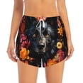 thumbnail image 2 of KLL Colorful Floral Black Dog Pattern Shorts Women,Athletic Shorts High Waisted Running Shorts Pocket Sporty Short Gym Elastic Workout Shorts-Large, 2 of 7