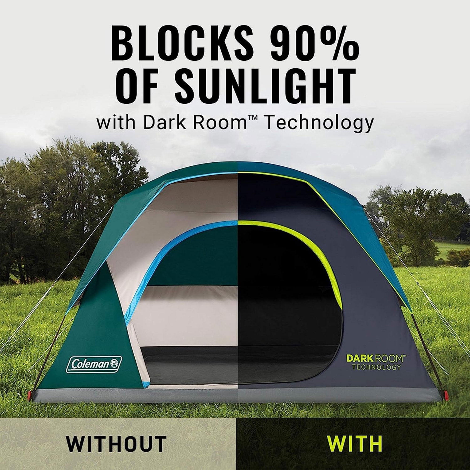 Coleman Skydome Campingzelt Mit Dark Room Technology – 4–6 Personen, 90% Sonnenlicht Blockiert, Inkl. Vorzelt