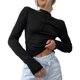 thumbnail image 1 of Basic Long Sleeve Tops Fitted Crew Neck T Shirts for Women Versatile Going Out Tops and Trendy Tees White L, 1 of 4