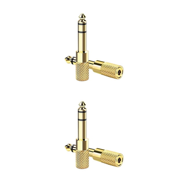 ZheElen Headphone Adapter for Jack Converter Convenient Cost-effective Audio Plug Easy Installment for Mixer Power for Amplifier 3.5to6.5 Gold 2Set