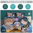 thumbnail image 5 of Genshin Impact 3 Pieces Bedding Set 3D Printed Lightweight Bed Quilt Set Comforter Cover Set for Girls Kids Teens, 1 Quilt Cover 2 Pillowcases 79"x90", 5 of 8