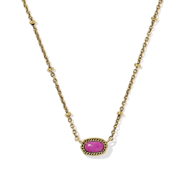 Collar Mini Elisa Kendra Scott en Oro 14K con Piedra Rosa