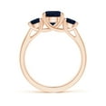 thumbnail image 2 of ANGARA Natural 1.6 Ct Classic Round Sapphire Three Stone Ring in 14K Rose Gold for Women (Size-7mm) | September Birthstone, Birthday, Anniversary, Jewelry Gift for Women | Natural Blue Sapphire Ring, 2 of 9