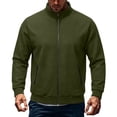 thumbnail image 2 of Eygvbb Men's Full Zip Jacket with Stand Collar Side Zipper Pockets Long Sleeve Casual Coat for Daily Commute Work and Outdoor Activities, 2 of 8