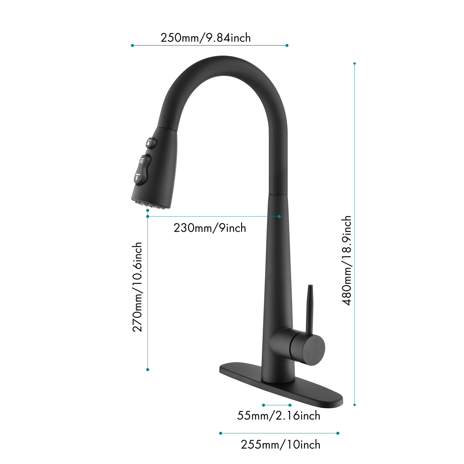 Single Handle Pull-Down Kitchen Faucet with Sprayer, Brushed Nickel, Fingerprint Resistant, Lead-Free, 1 or 3-Hole Deck Mount, Easy DIY Installation