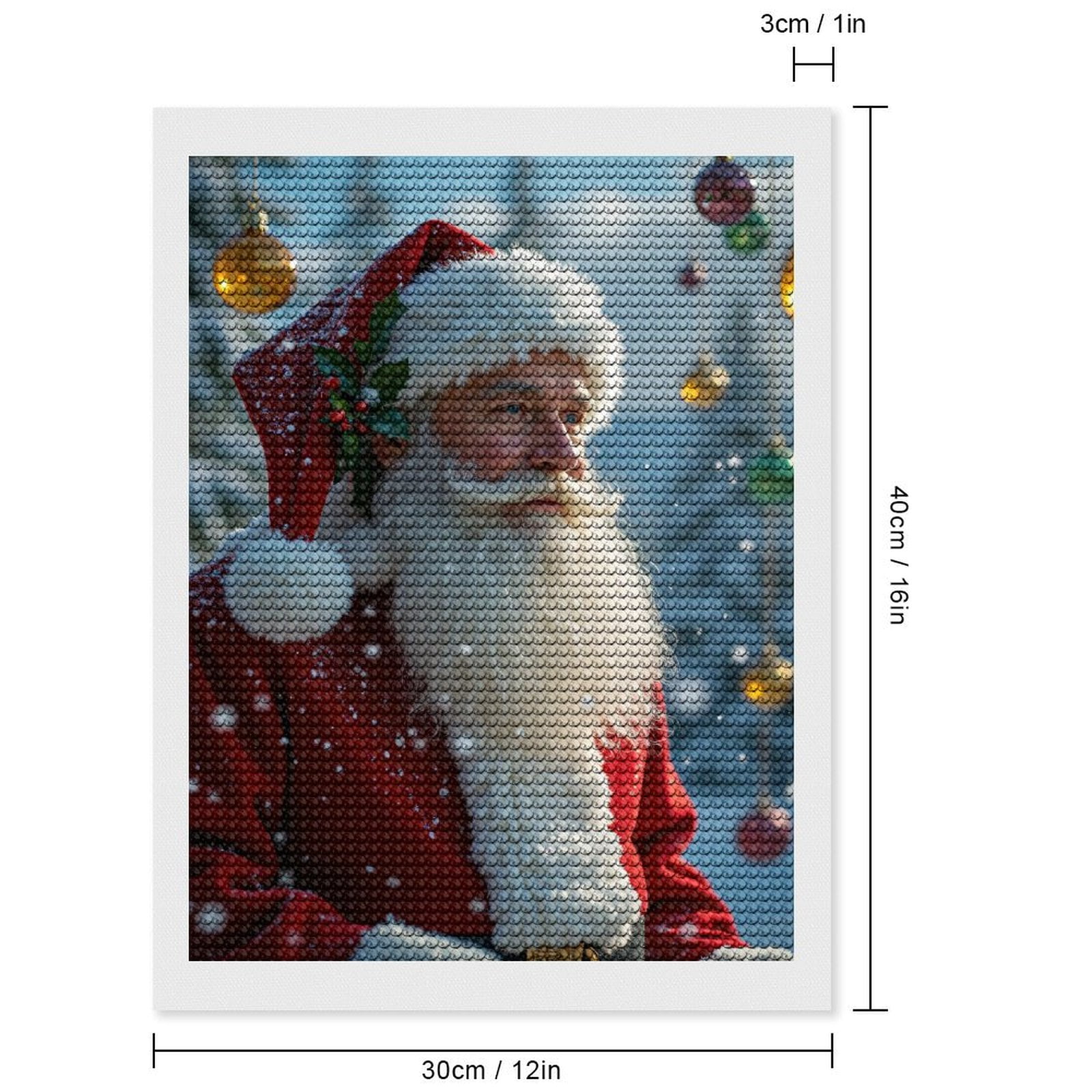 Diamond Art Kits for Adults, Santa Claus Winter Holiday Scene 5D Diamond Painting Kits for Adults Beginners, DIY Full Drill Diamond Painting, Gem Art and Crafts 12x16