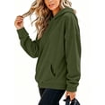 thumbnail image 6 of Women's Oversized Corduroy Hoodie, Long Sleeve Pullover Sweatshirt with Kangaroo Pocket, Casual Fall Winter Top | CSEONE,Army Green L, 6 of 7