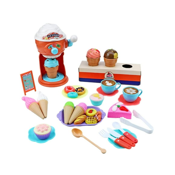 HILABEE 38x Jouet de Thé de l'Après-midi Accessoires de Cuisine Machine à Crème Glacée pour Salon de Crème Glacée