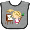 thumbnail image 3 of Inktastic Artist Girl With Easel Girls Baby Bib, 3 of 4