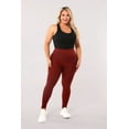 thumbnail image 3 of High Waist Diamond Honeycomb Textured Butt Scrunch Sports Leggings With Pockets - Firebrick, 3 of 11