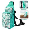 thumbnail image 5 of Portable Travel Bag for Nintendo Switch, Modern Leaf Design Shoulder Bag for Switch/Switch Lite, Game Holder and Mobile Phone, 5 of 5
