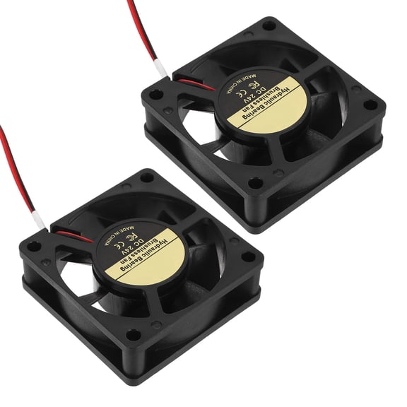 BESTYASH 2-Pack 60x60x20mm 24V Black Cooling Fans for 3D Printer Mainboard Case with High Airflow and Quiet