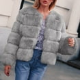 thumbnail image 4 of Usmixi Winter Faux Furry Coat for Women Fuzzy Fleece Coat for Women Long Sleeve Casual Solid Open Front Fluffy Plush Jacket Warm Thickened Cozy Faux Fur Outwear Casual Faux Furry Coat, 4 of 7