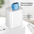 thumbnail image 2 of Adaptateur de Charge Mini Téléphone USB vers Type-C Convertisseur Portable USB 3.0 en Alliage d'Aluminium, Bleu, 2 of 6