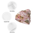 thumbnail image 3 of Disketp Gingerbread Houses Pink Wonderland Winter Beanie for Men Women Beanie Knit Hat Cuffed Cap Beanie Knit Chunky Snow Cap, 3 of 6