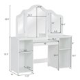 thumbnail image 4 of Costway Vanity Table Set Makeup Dressing Kids Girls Study Table Tri Folding Mirror, 4 of 9