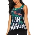 thumbnail image 1 of Fotbe Hungry Tyrannosaurus Blusas Sin Mangas para Mujer – Estilo Casual, Corte Suelto, Slim-Fit, Cuello Redondo Deportivo, Tops de Verano para Gimnasio y Yoga-Medium, 1 of 7