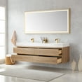 thumbnail image 4 of Palencia 72" Double Sink Wall-Mount Floating Wood Bathroom Vanity With Mirror, 4 of 15