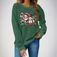 thumbnail image 4 of PFRNLF Christmas Sweatshirts for Women Vintage Cute Print Fleece Crewneck Christmas Long Sleeve Tops, 4 of 5