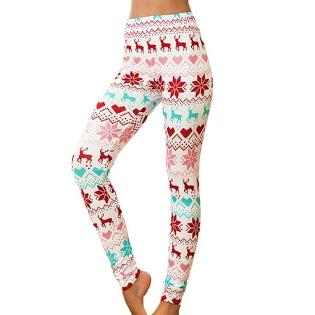 

Niuer Winter Bottom Legging Pants For Women Christmas Print Pajamas Lounge Pants High Waist Jogger Casual Pants Size S-3XL