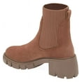 thumbnail image 2 of Steve Madden Hayle Taupe Suede Lug Heel Pull On Rounded Toe Fashion Ankle Boots (Taupe Suede, 6), 2 of 6