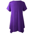 thumbnail image 4 of LARACE Tuniques Grande Taille pour Femmes, Coupe Ample, Chandail à Enfiler, T-shirt à Manches Courtes, Blouse à Col Rond pour Dames Grande Taille, Violet Foncé 4X, 4 of 5